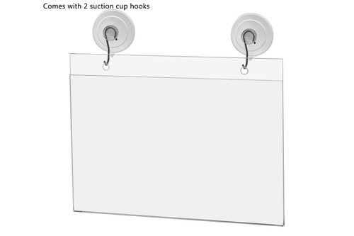 8.5"W x 5.5"H Window Mount Sign Holder Suction Cup with Hooks - Picture 5 of 11