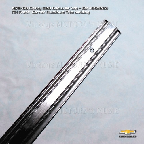 1975-1980 Chevy G10/20/30 Van RIGHT Front Corner Aluminum Trim Molding #358220 - Picture 8 of 11