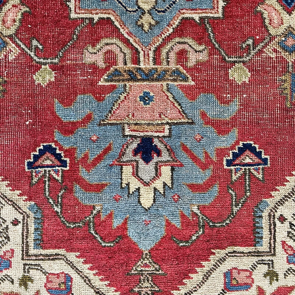 Excelente alfombra antigua Serapi anudada a mano exquisita 4’ 7” x 6’ 4” (INV170) Foto 3 de 4