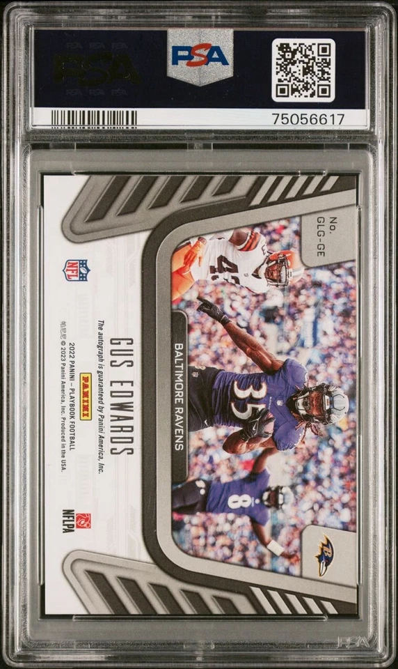 2022 Panini Playbook - Goal Line Graphs #GLG-GE Gus Edwards /199 (AU) - Image 2 of 3