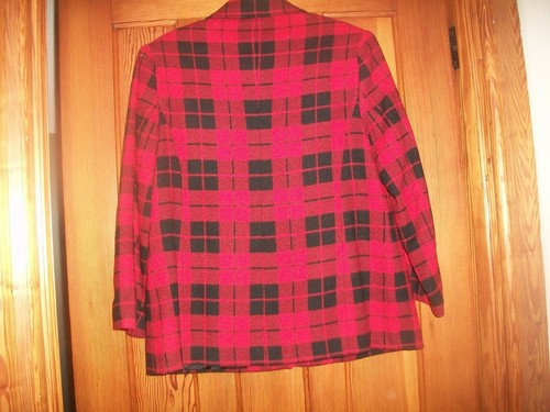 Vtg Womens Wool Blend "WHITE STAG" Blazer SZ 6 Bright Red Plaid Jacket 70's - Picture 4 of 5