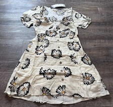 Urban Outfitters Juniors Daisy Dress Size Small Short Vneck White O3