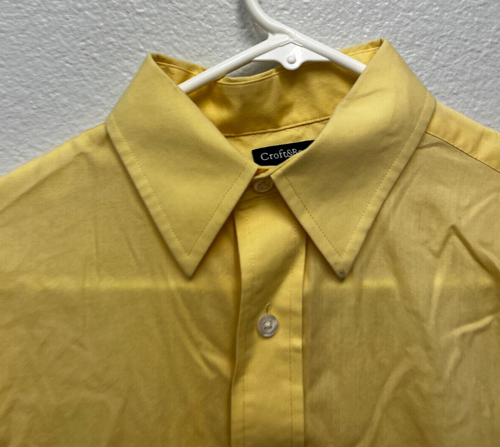 NWT Croft & Barrow Men's Classic Fit Broadcloth Dress Shirt 15 32/33 YELLOW - Picture 4 of 10