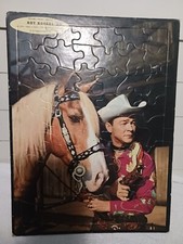 Vintage Roy Rogers Picture Puzzle Holding Pistol 4938 With Trigger His Horse.