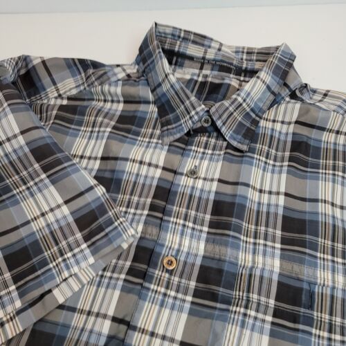 Kuhl, Blue/Gray Plaid Short Sleeve Button Down Sh… - image 1