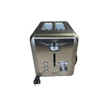 WHALL 2-Slice Toaster Silver with Digital Timer & Sound Alert