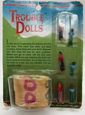1981 Guatemala Trouble Dolls and Wooden Storage Box 6 Unopened Worry Dolls