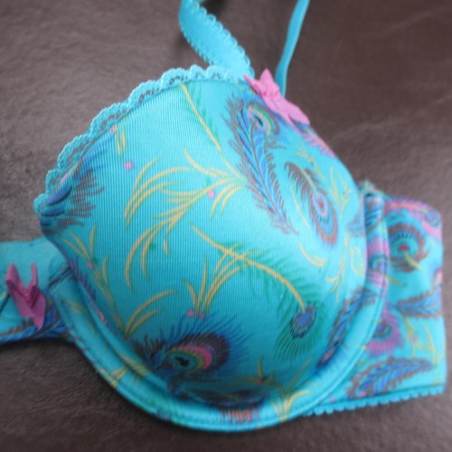Aerie Bra 32B Blue Padded Underwire Adjustable Clasp Back - Picture 4 of 11