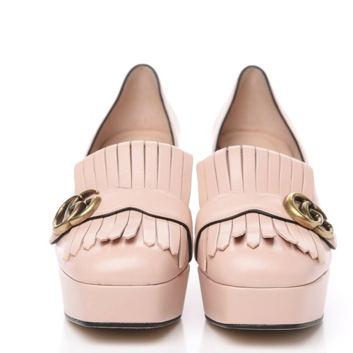 GUCCI MARMONT PERFECT PINK GG KILTIE PLATFOFRM PUMPS EU 37 I LOVE SHOES 90 MM - Picture 3 of 3