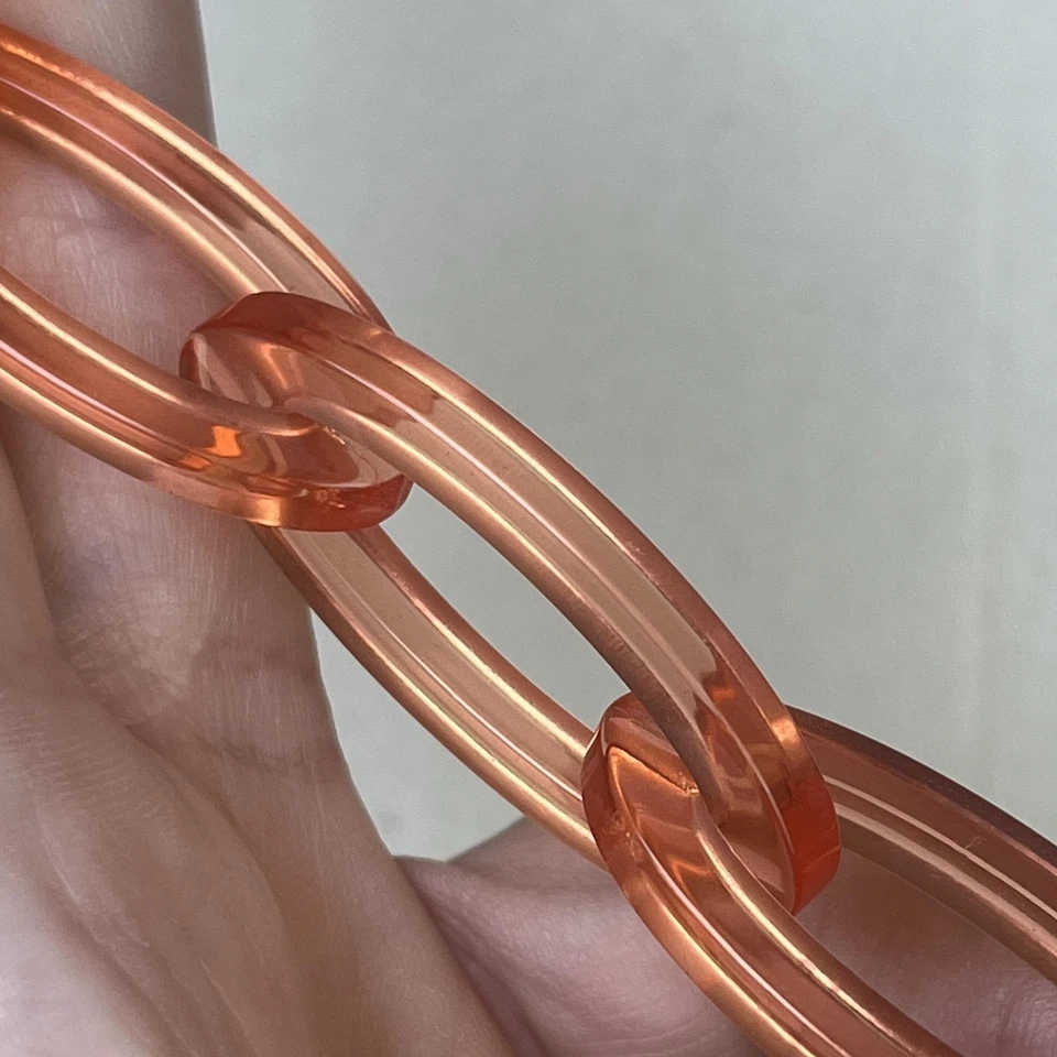 Colar de elos de resina J.Crew ajustável acrílico declaração fita joia - Imagem 2 de 4