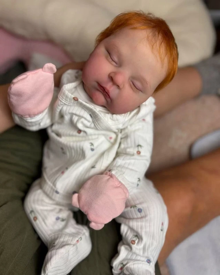 19in Finished Reborn Baby Doll Realistic Newborn Boy Girl Hand-Rooted Mohair Toy - Image 4 of 4