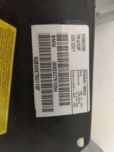 BMW 323i E36 Convertible Driver Left Front Door Airbag Air Bag Fits 1996-2005 97 Foto 4 de 4