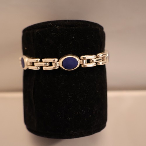 Lovely Lapis and Sterling Silver Bracelet – 7” - Picture 2 of 7
