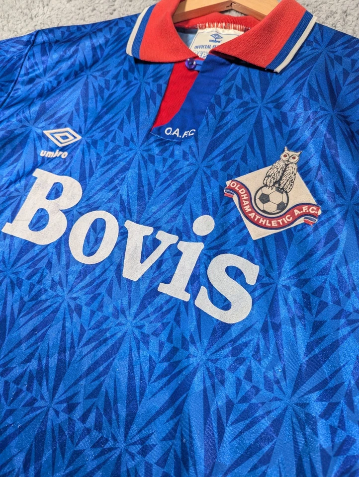 Vintage Oldham Athletic Umbro Football Shirt Mens Large 1991-1993 Home Blue - Image 2 of 4