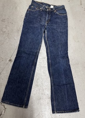 Vintage Levi's 517 Dark Denim Boot cut low rise Jean Sz 9jr M 28 X 31 Made USA
