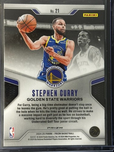 2024-25 Panini Prizm - Dominance Stephen Curry #21 Silver Prizm - Picture 2 of 2