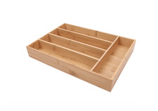 Better Homes & Gardens Natural Bamboo Silverware Organizer, 13.98in D x 10.04in