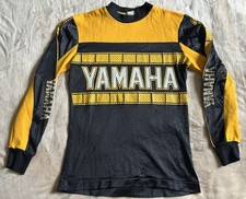 Vintage 70s Yamaha Mesh Motocross Racing Jersey Speed Block Yellow/Black Size M