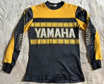 Vintage 70s Yamaha Mesh Motocross Racing Jersey Speed Block Yellow