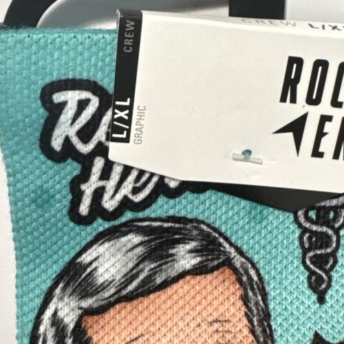 Retired Rockem Rock em Unisex Socks Adult L/XL Dr Fauci “flatten The Curve” - Picture 4 of 5