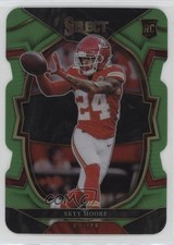 2022 Panini Select Concourse Neon Green Prizm Die-Cut /299 Skyy Moore #21 0nr3