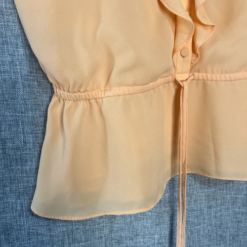 Express Women’s Orange Adjustable Tank Top w Frilly Collar Cinched Tie Waist - M - Picture 6 of 18