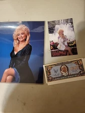 Dolly Parton 1992 One DOLLAR $1 DOLLYWOOD Postcard & 8by10 Photo
