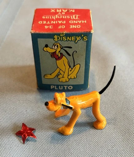 Mid-Century Walt Disney Disneykins Miniature By Marx Pluto In Original Box