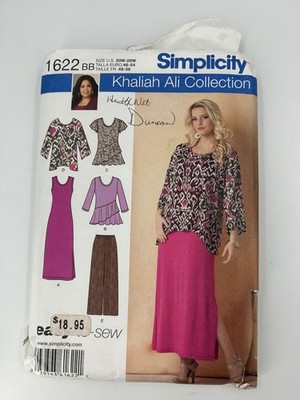 Simplicity 1622BB Women's Plus Size Dress Top Pants Sewing Pattern