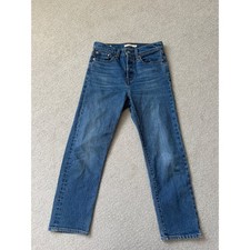 Levi's Classic Wedgie Straight Jeans Size 25 Blue High Rise Button Fly