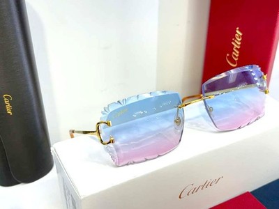 Cartier Classic C-décor CT-00920 Rimless Sunglasses Blue/pink