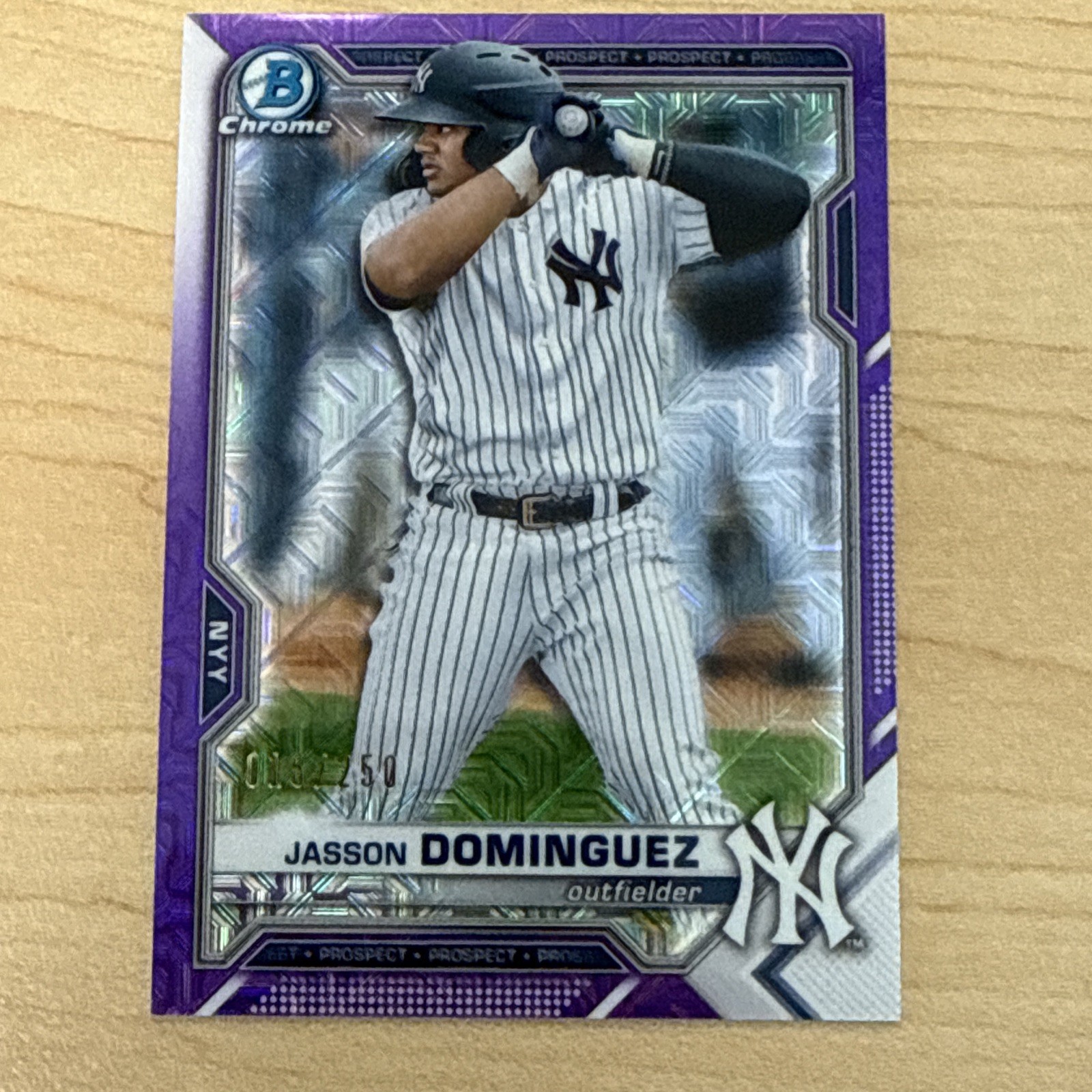2021 Bowman Chrome Prospects #BCP-213 - Jasson Dominguez -Purple Mojo Ref. /250