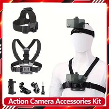 Action Camera Accessories Kit Head Strap Chest Mount for GoPro DJI Insta360