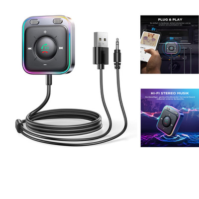 JOYROOM Bluetooth Adapter Auto KFZ USB Aux 5.4 Freisprechen