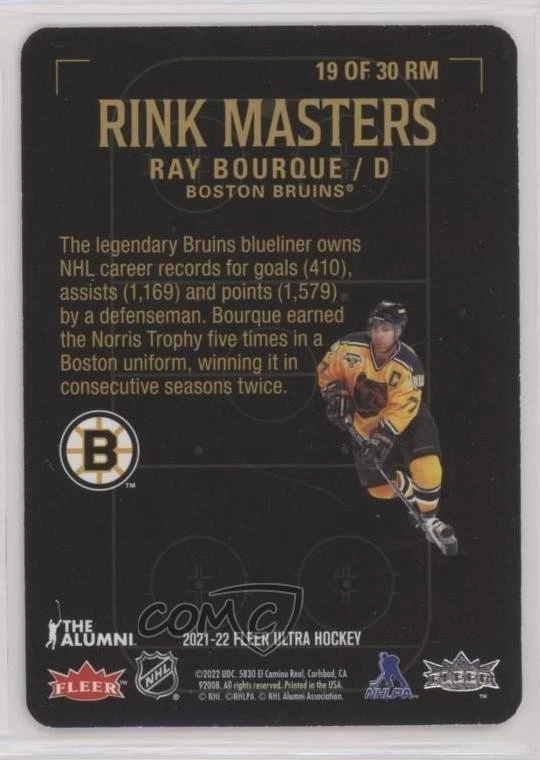 2021-22 Upper Deck Fleer Ultra Rink Masters Ray Bourque #19RM HOF - Image 2 of 2
