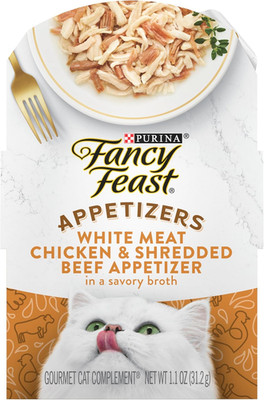 Purina  Appetizers Lickable Grain Free Cat Food Topper White Meat Chi