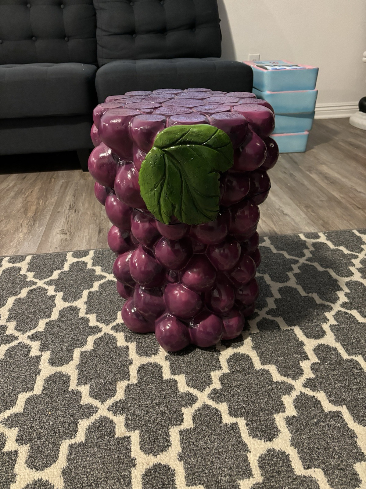 Viral TikTok Grape Stool Trendy Fruit & Wine Decor Accent Piece  