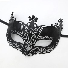 Masquerade or Halloween Party Mask Venice Venetian Style in Black Color