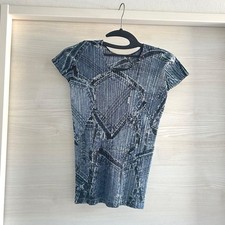 ISSEY MIYAKE Pleats Please Denim Print Blue Color Size 3 F/S from Japan