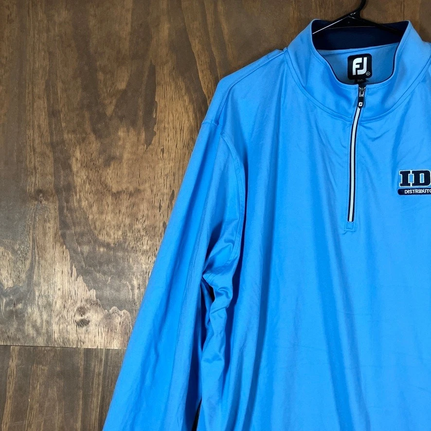 Footjoy Hombres Chaqueta Azul 1/4 Cremallera Rendimiento Atlético Ligero Elastizado 2XL Foto 4 de 4