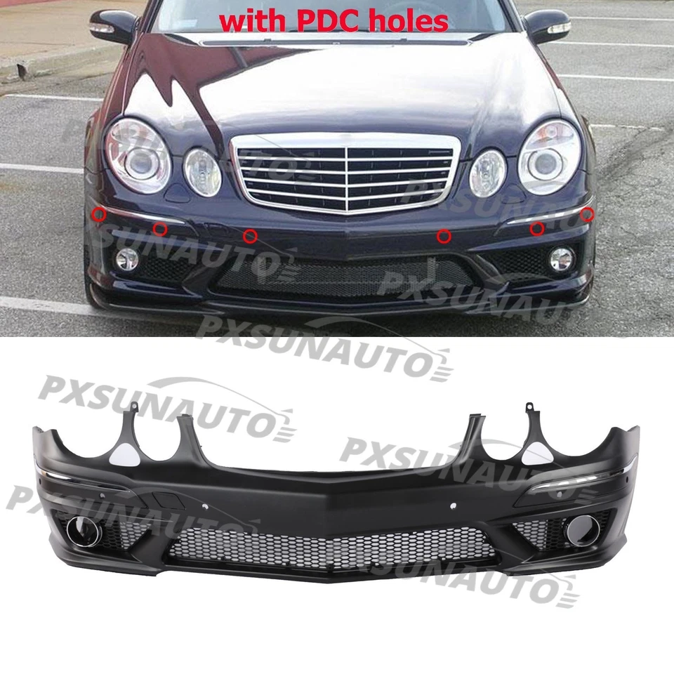 Front Bumper Cover W/ PDC Holes Fit For Mercedes Benz E Class W211 2007-09 Foto 2 de 4