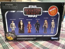 Hasbro Star Wars Phantom Menace 3.75 Retro Figure Set 6 Pack Unpunched New