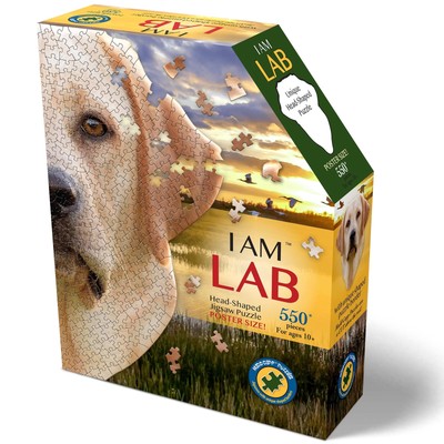 Madd Capp: I Am Lab - 550 Piece Dog Shaped Jigsaw Puzzle, 28x30 Finished Size, I