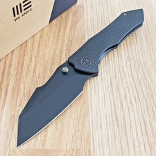 We Knife Co Ltd Folding Knife 3.5" CPM-20CV Steel Blade Black Titanium Handle