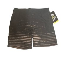 Art Class Boys Black Striped Swim Trunks UPF 50 Swimsuit Shorts