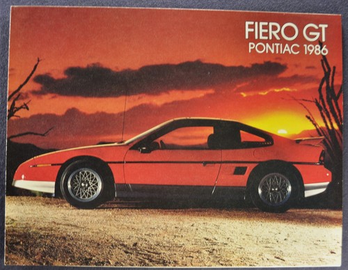 19846 Pontiac Fiero GT Coupe Brochure Folder Excellent Original 86 Canadian