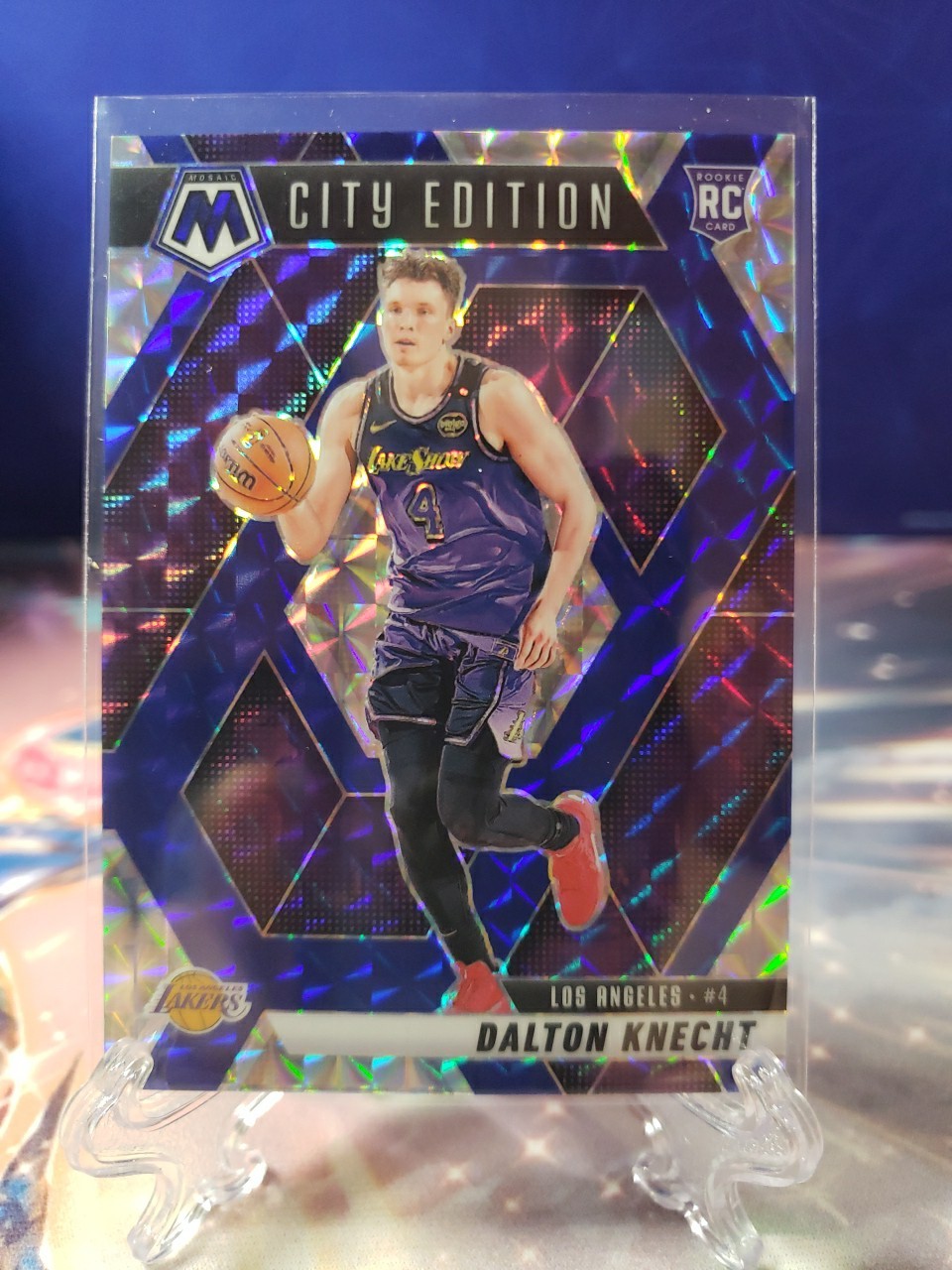 DALTON KNECHT 2024-25 MOSAIC CITY EDITION ROOKIE CHOICE BLUE RC /45