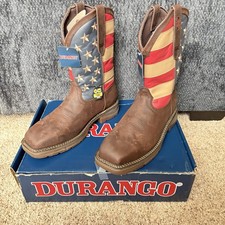 Durango Men's Rebel Western Boot,Brown, American Flag, Size 10