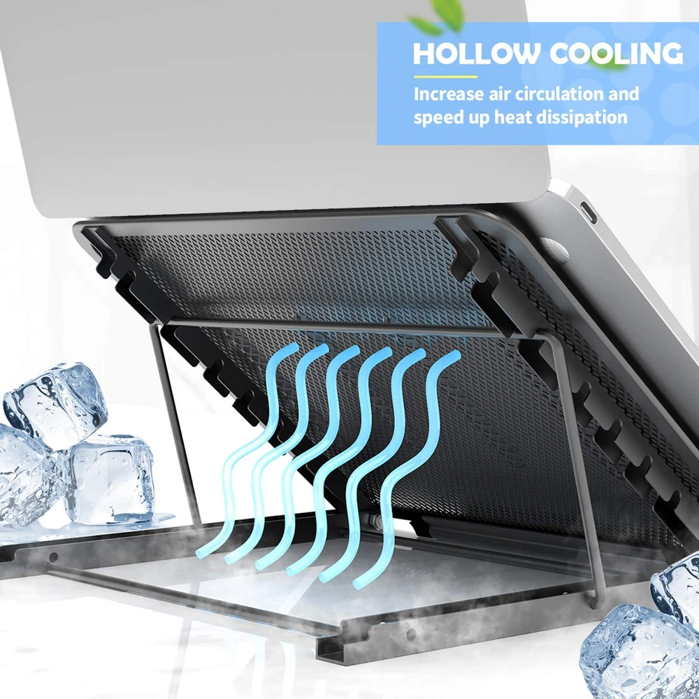 Laptop Stand for Desk, Foldable Portable Ventilated Desktop Laptop Holder, Un...