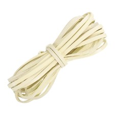 Flat Leather Cord, 5.5 Yard 4mm Leather String Strips for DIY Crafts Beige White